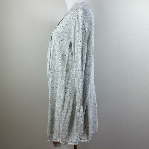 Moth Anthropologie Cardigan Sweater‎ M Gray Knit Open Draped Bell Sleeve - Picture 6 of 11